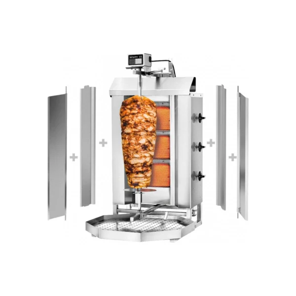 Gas gyros/ kebab grill - 3 burners - max. 40 kg
