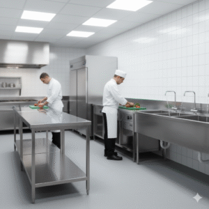 Stainless Steel Work Tables & Sinks for Commercial Kitchens